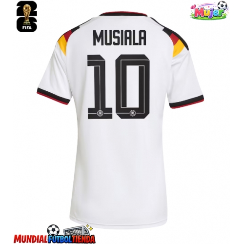 Camiseta Alemania Jamal Musiala #10 Primera Equipación Replica Mundial 2026 para mujer mangas cortas